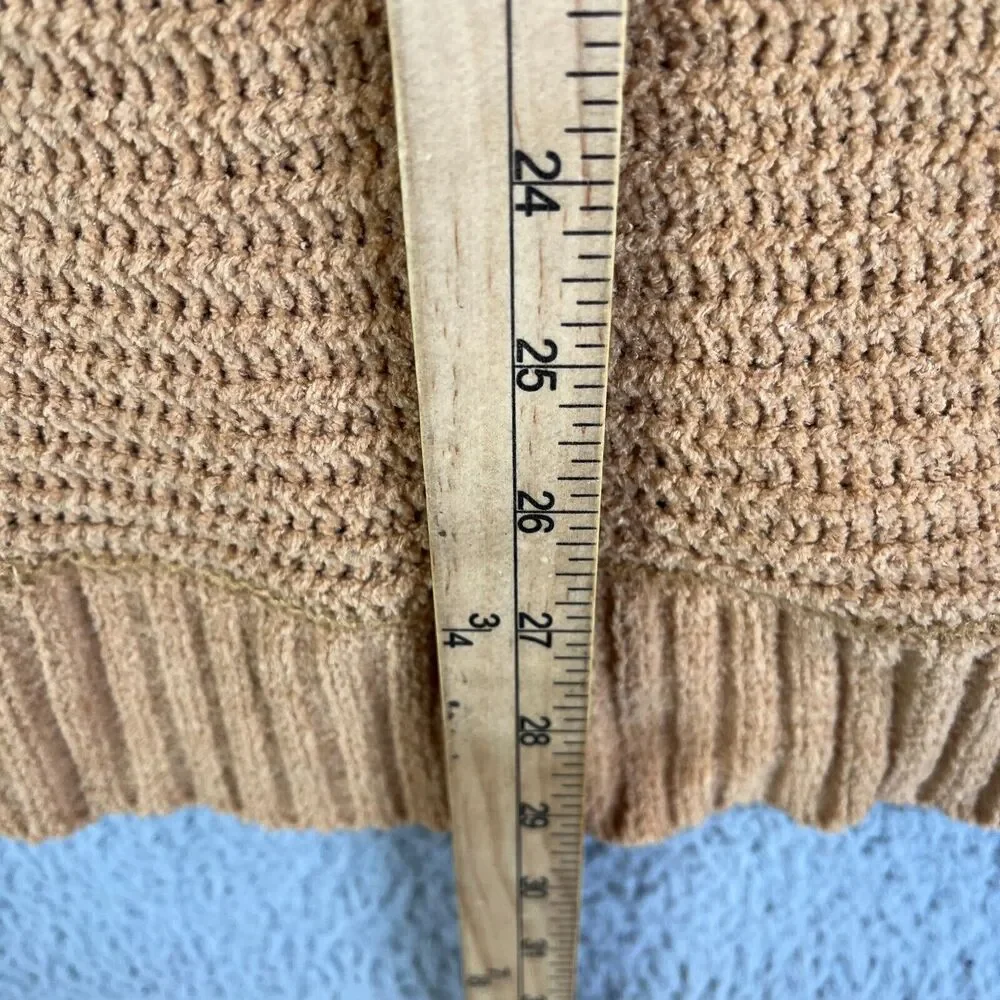 American Eagle Outfitters Sweater Womens XS Tan High Low Knit Lightweight Slits